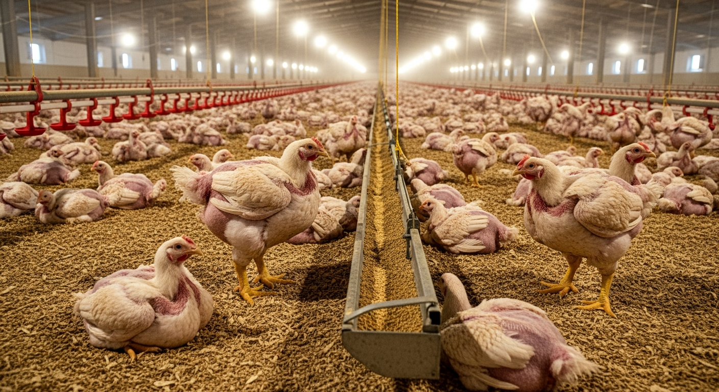 Overgrown broilers with health issues