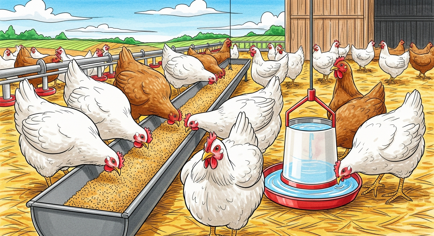 Broilers Feeding broilers and drinking water <Feeding-broilers-for-fast-growth>