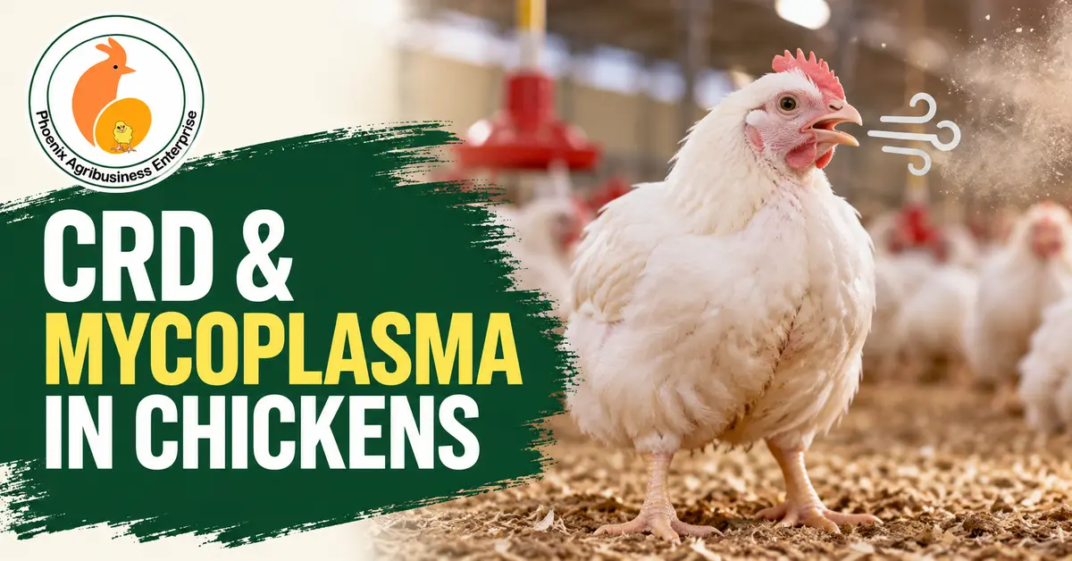 White broiler showing breathing difficulty associated with CRD and Mycoplasma