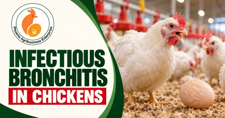 White chicken showing respiratory signs with an abnormal egg in a poultry house