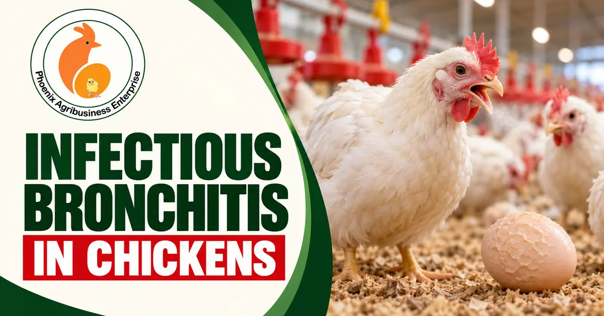 White chicken showing respiratory signs with an abnormal egg in a poultry house