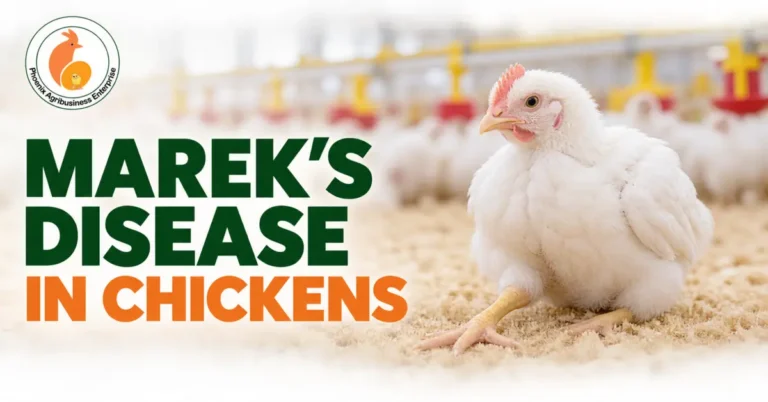 Chicken showing leg paralysis associated with Marek’s disease in a poultry pen